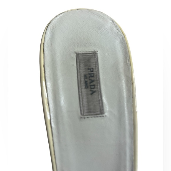 PRADA Patent Leather Peep Toe Heel Off-White 38.5 - Picture 13 of 15